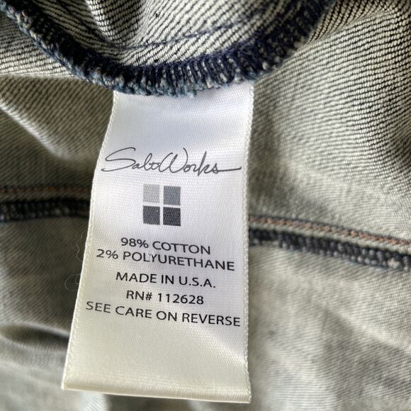 Salt Works Womens S Button Up Fitted Stanton Denim Jacket Long Sleeve Rinse Wash - Picture 7 of 13